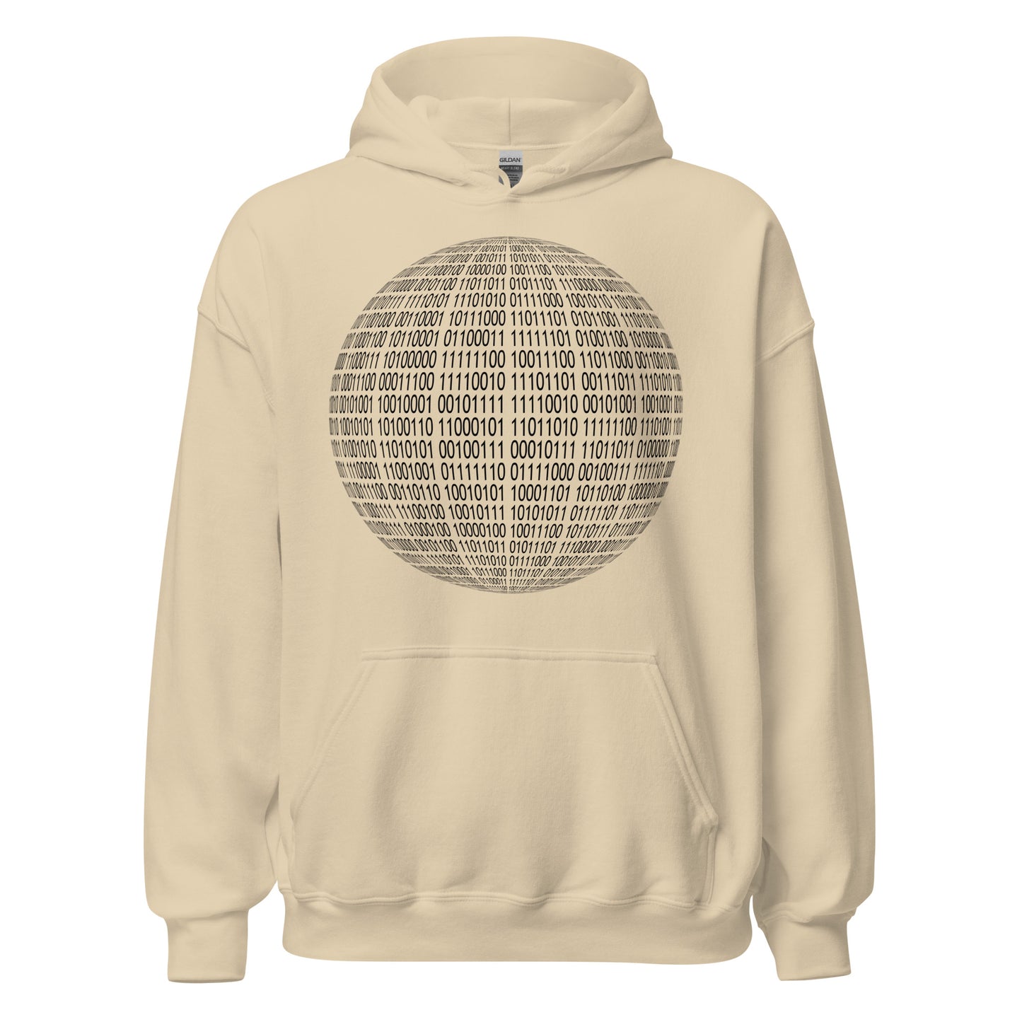 Sand hoodie for man en women with binaire sphere