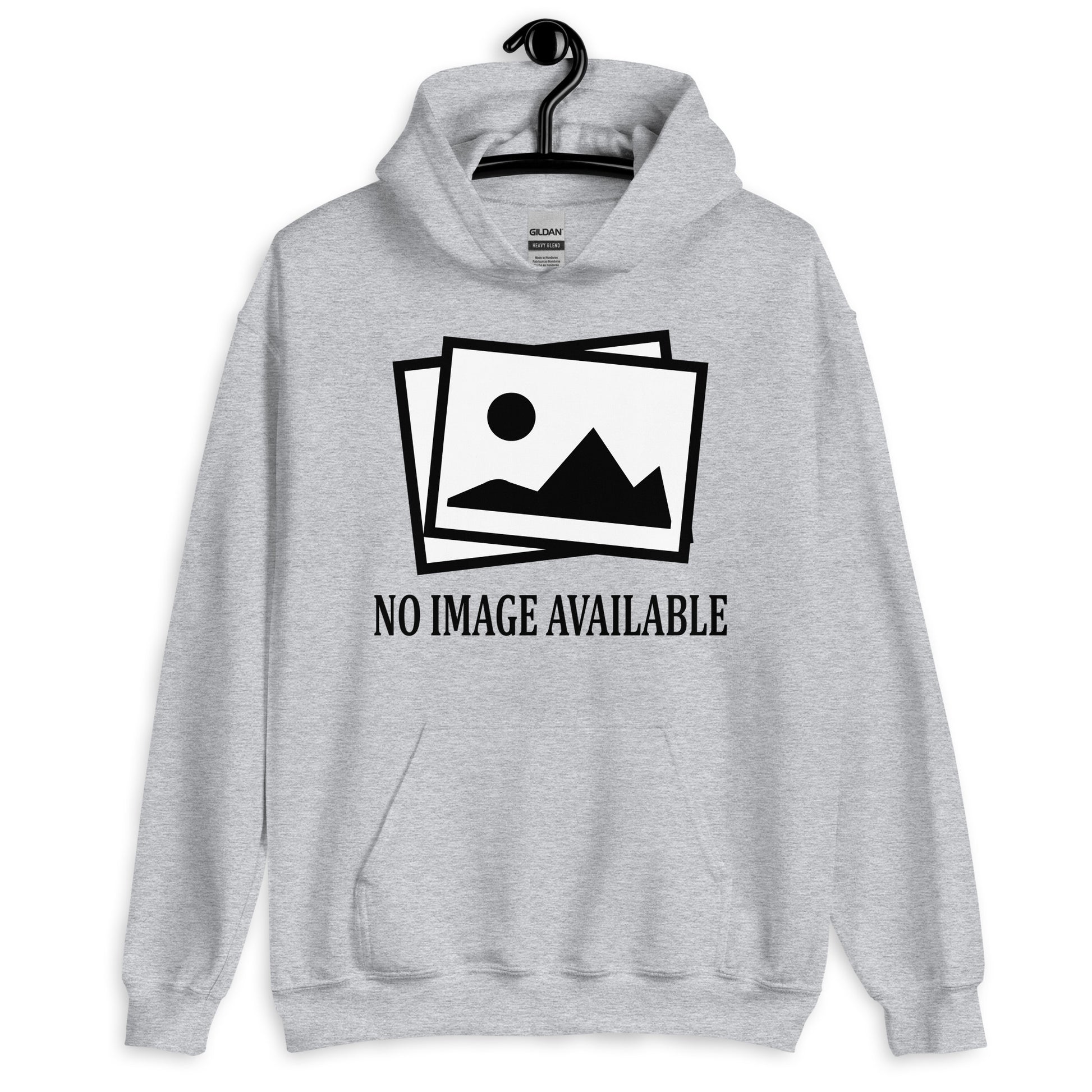 grey hoodie with image and text "no image available"