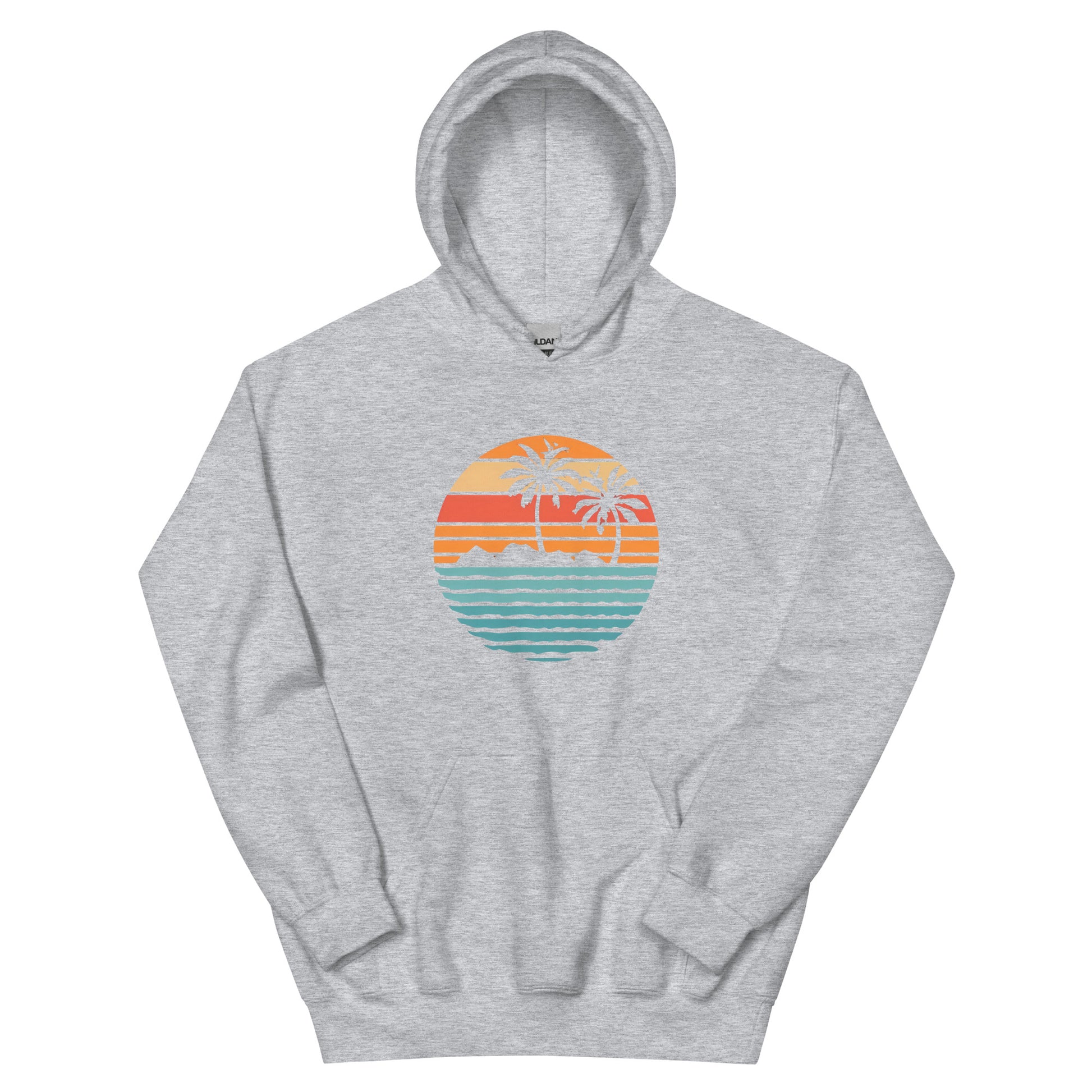 Sport grey Hoodie and a print of retro island