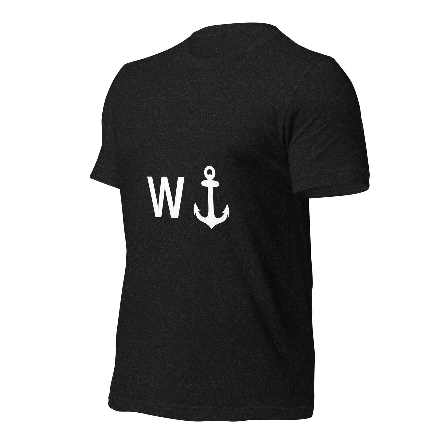 Black T-shirt with on front W+symbol of a anker
