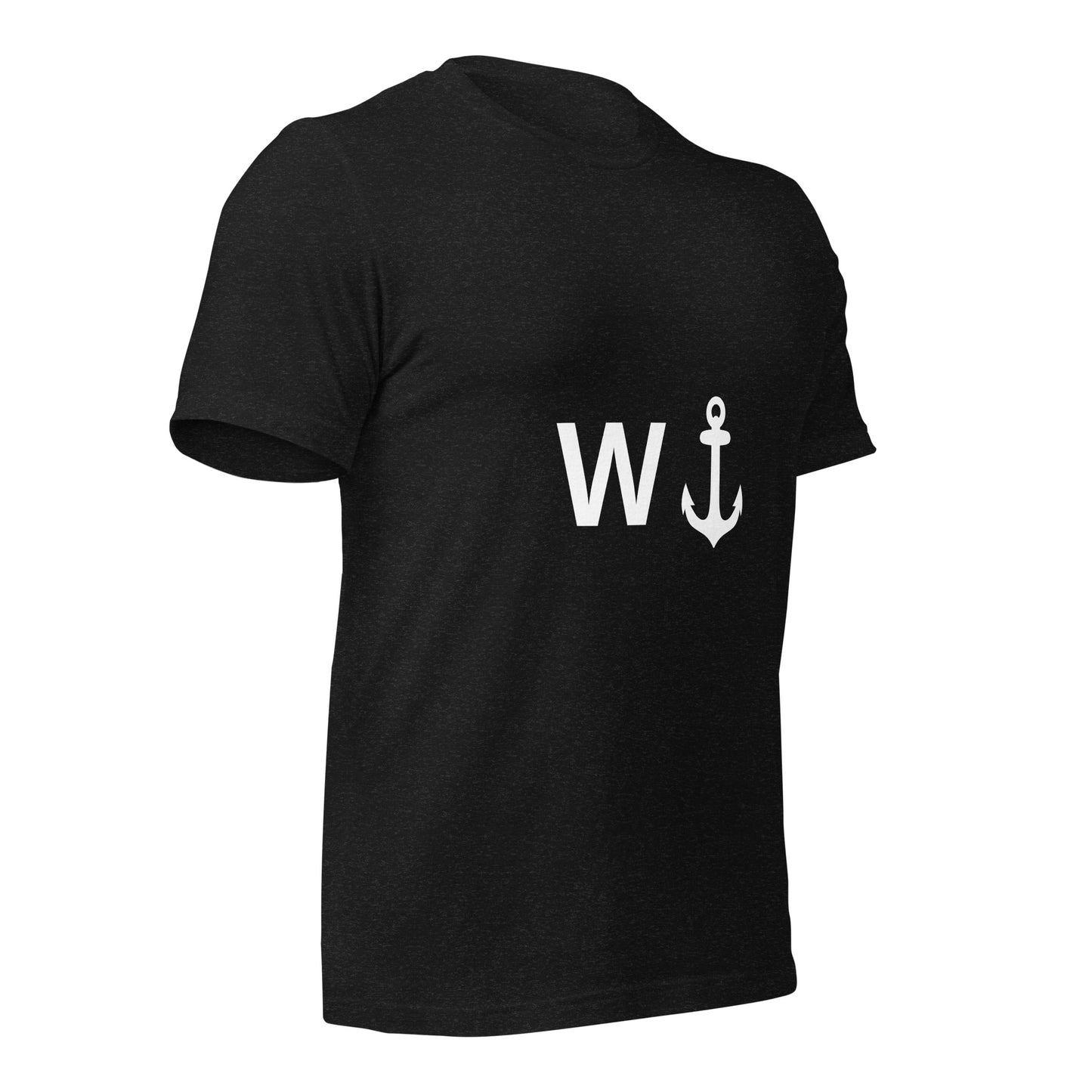 Black T-shirt with on front W+symbol of a anker