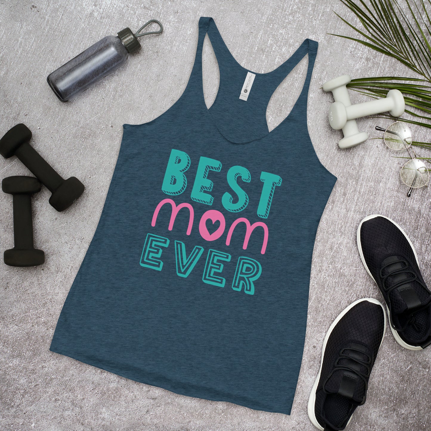 Indigo tank top with text best MOM Ever