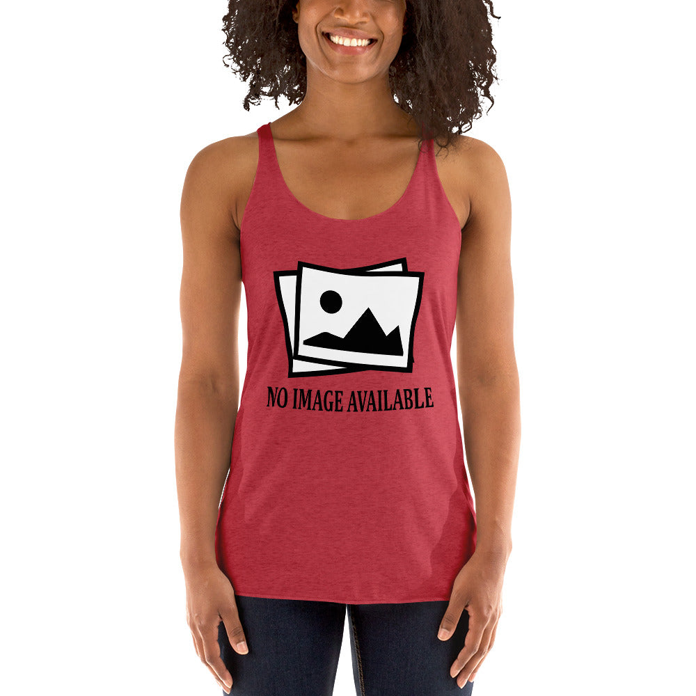 Women with red tank top with image and text "no image available"