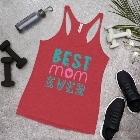 Red tank top with text best MOM Ever