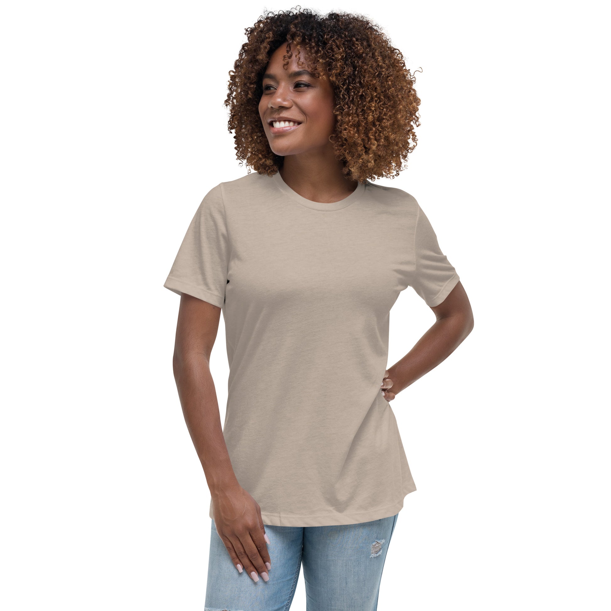 Women with a stone T-shirt without print on the front
