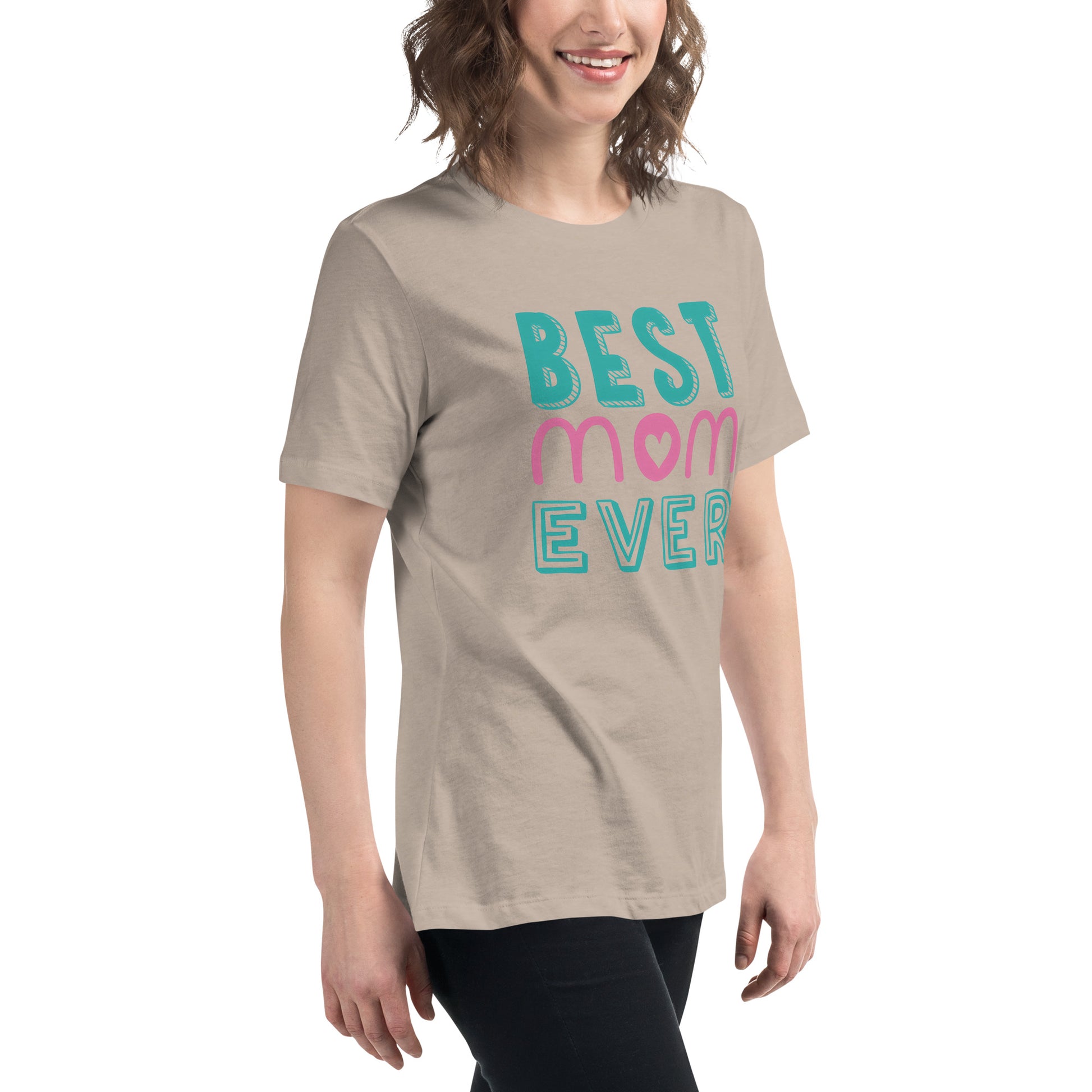 Women with stone Tshirt with text best MOM Ever