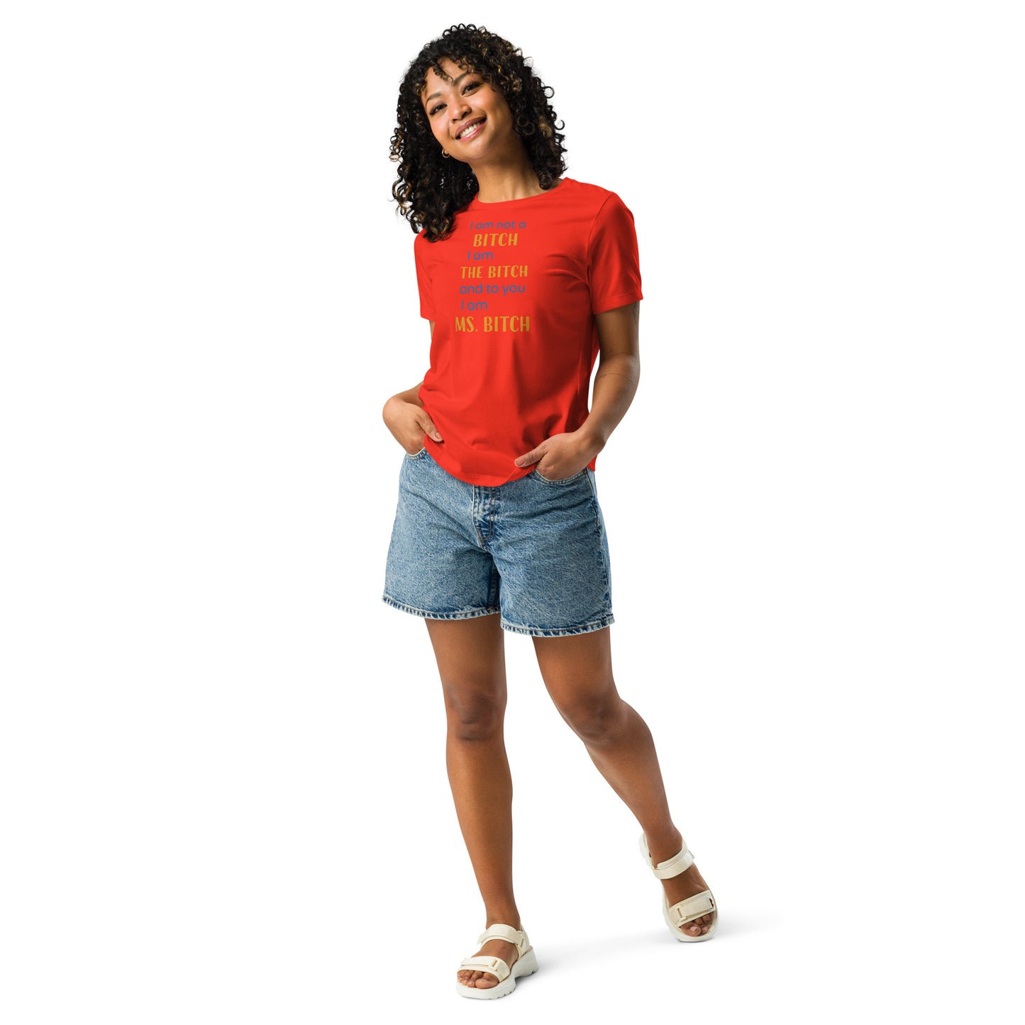 Women with poppy t-shirt with the text "to you I'm MS bitch"
