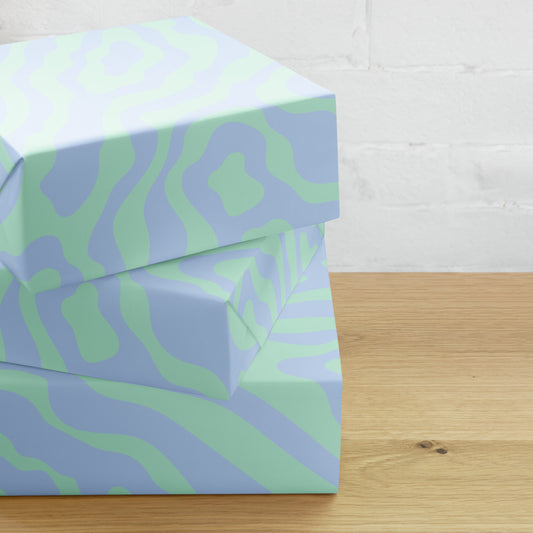 Wrapping paper with blue and green colors