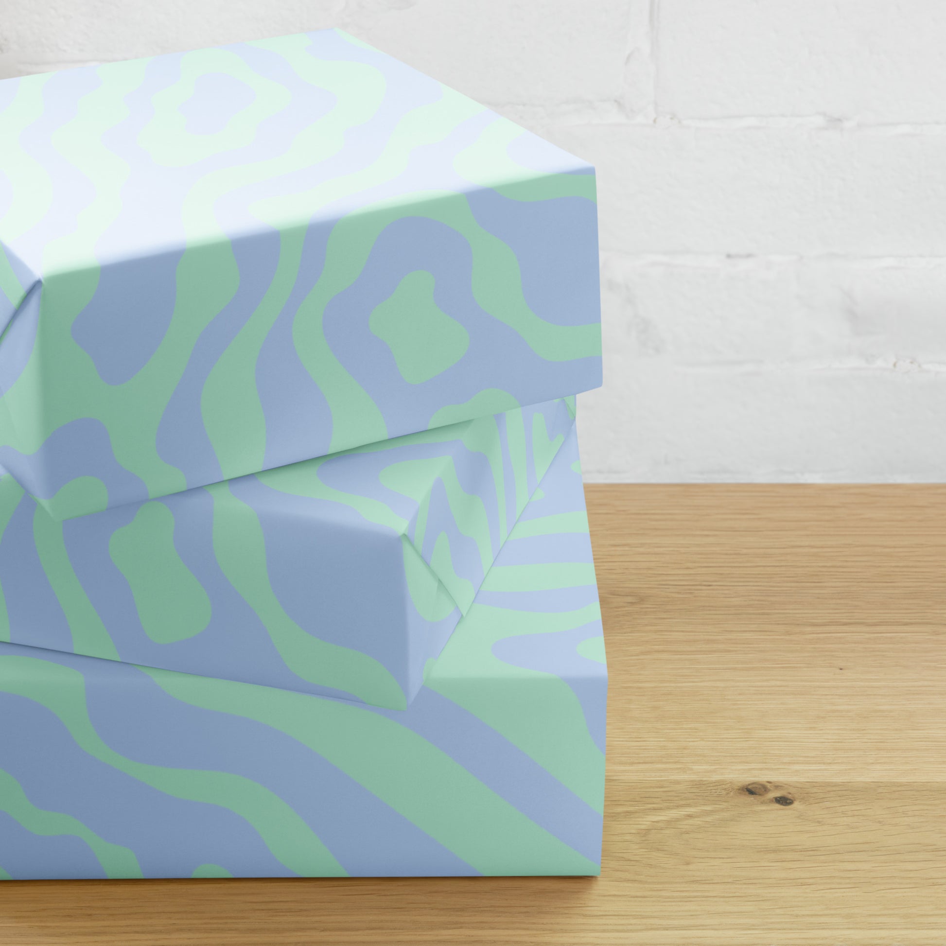 Wrapping paper with blue and green colors
