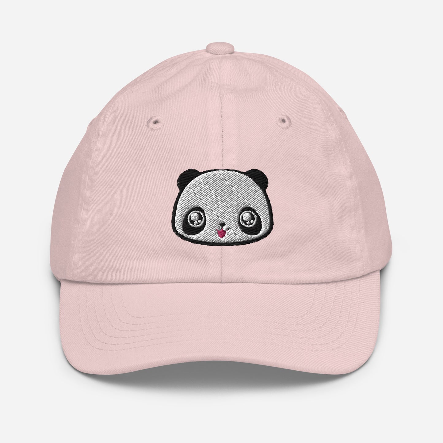 Light pink baseball cap with print of panda head