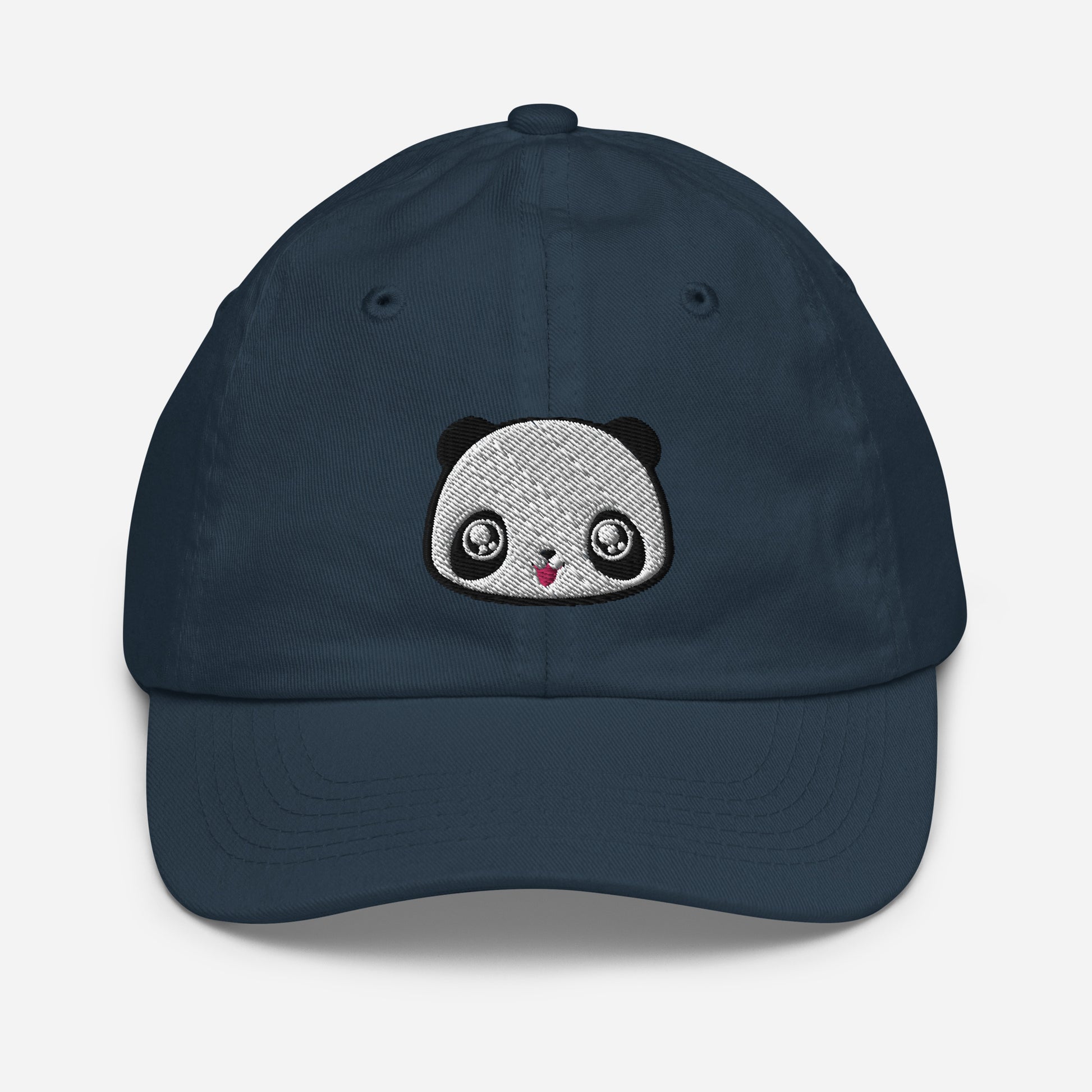 Navy baseball cap with print of panda head