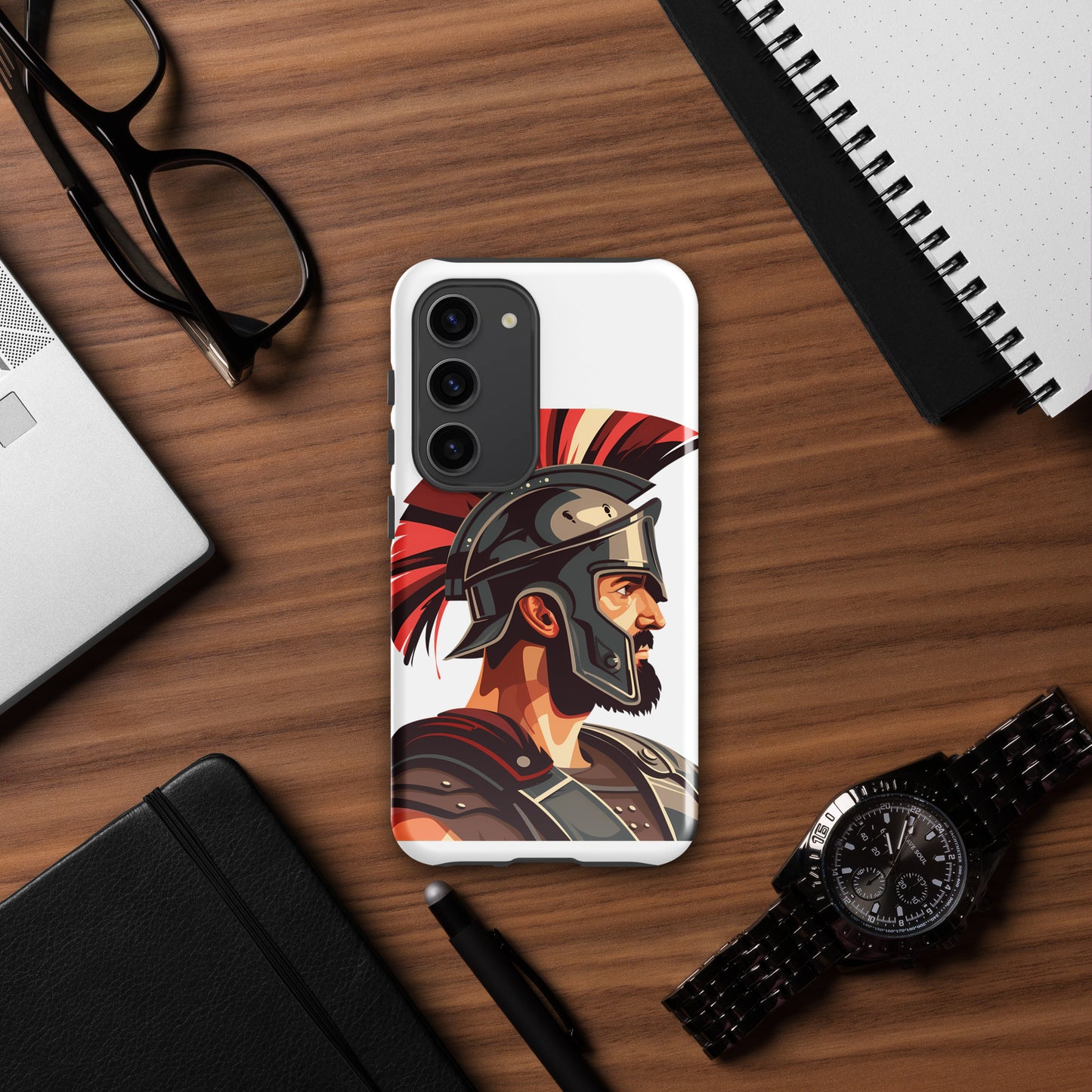 Glossy Tough Case for Samsung with a print of a warrior