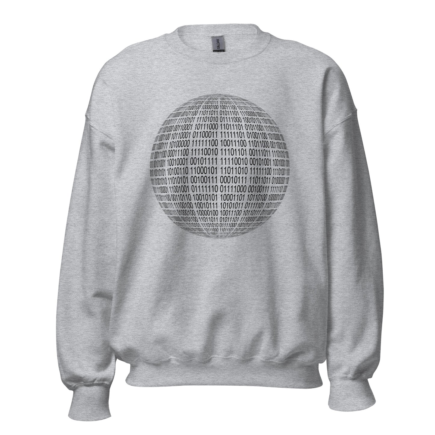 Sport grey sweatshirt for man en women with binaire sphere