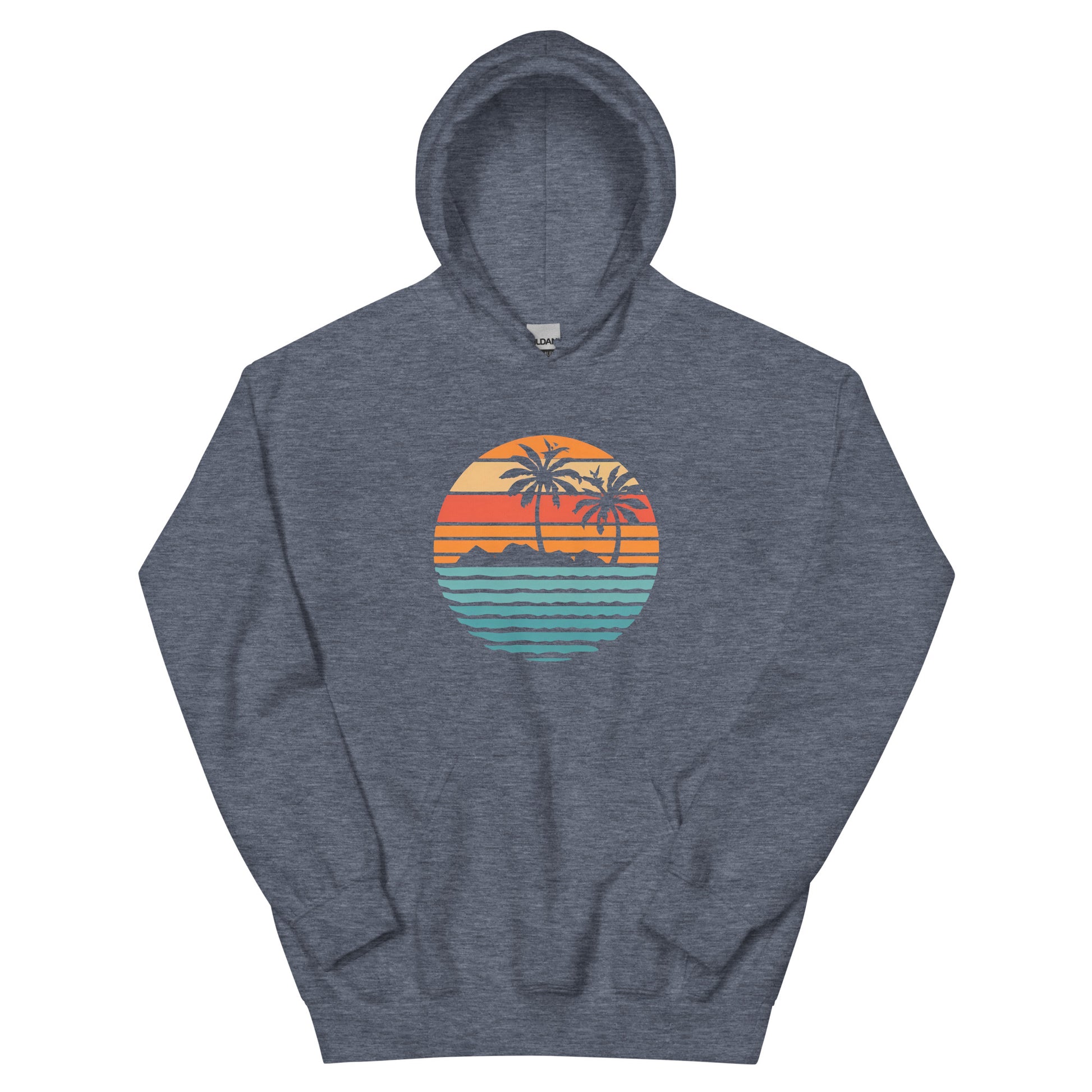 Dark navy Hoodie and a print of retro island