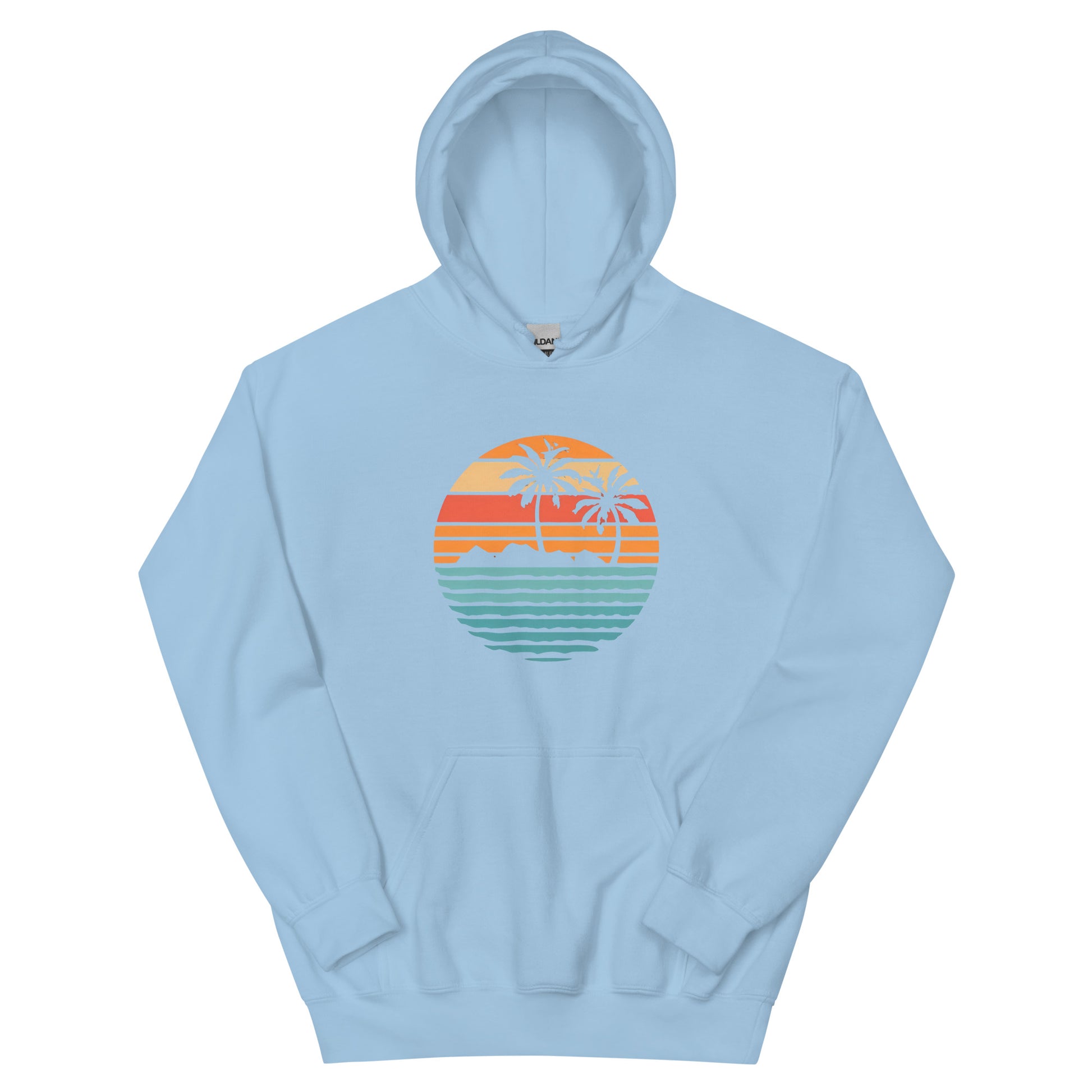 Light blue Hoodie and a print of retro island