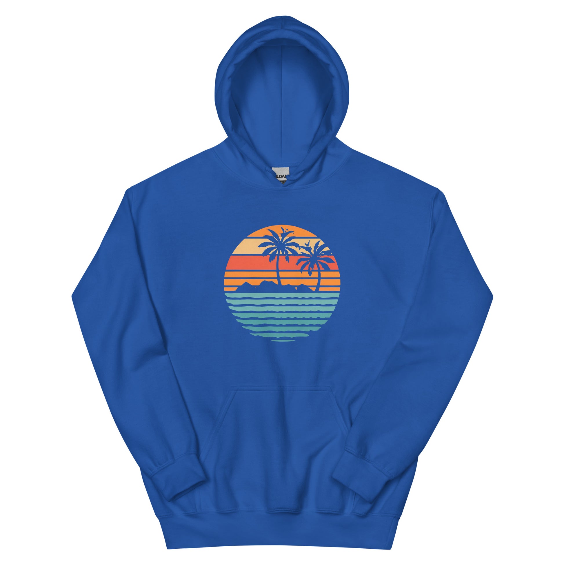 Royal blue Hoodie and a print of retro island