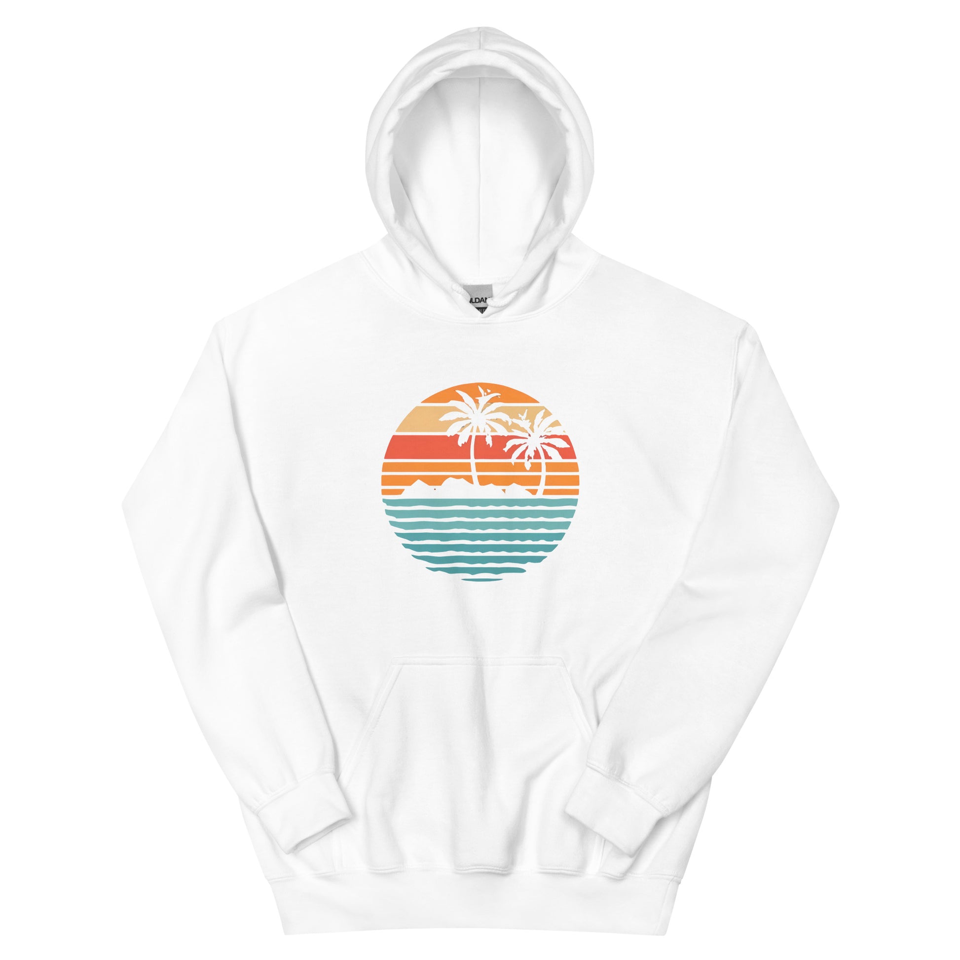 White Hoodie and a print of retro island