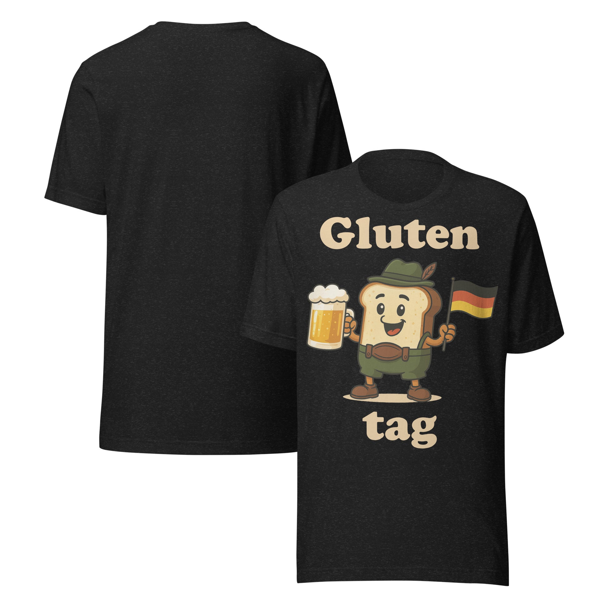 Black T-shirt with a toast with lederhosen and a glass of bier and a german flagg