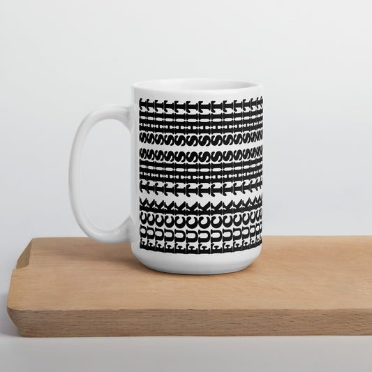 white glossy mug with the text fuck this shit