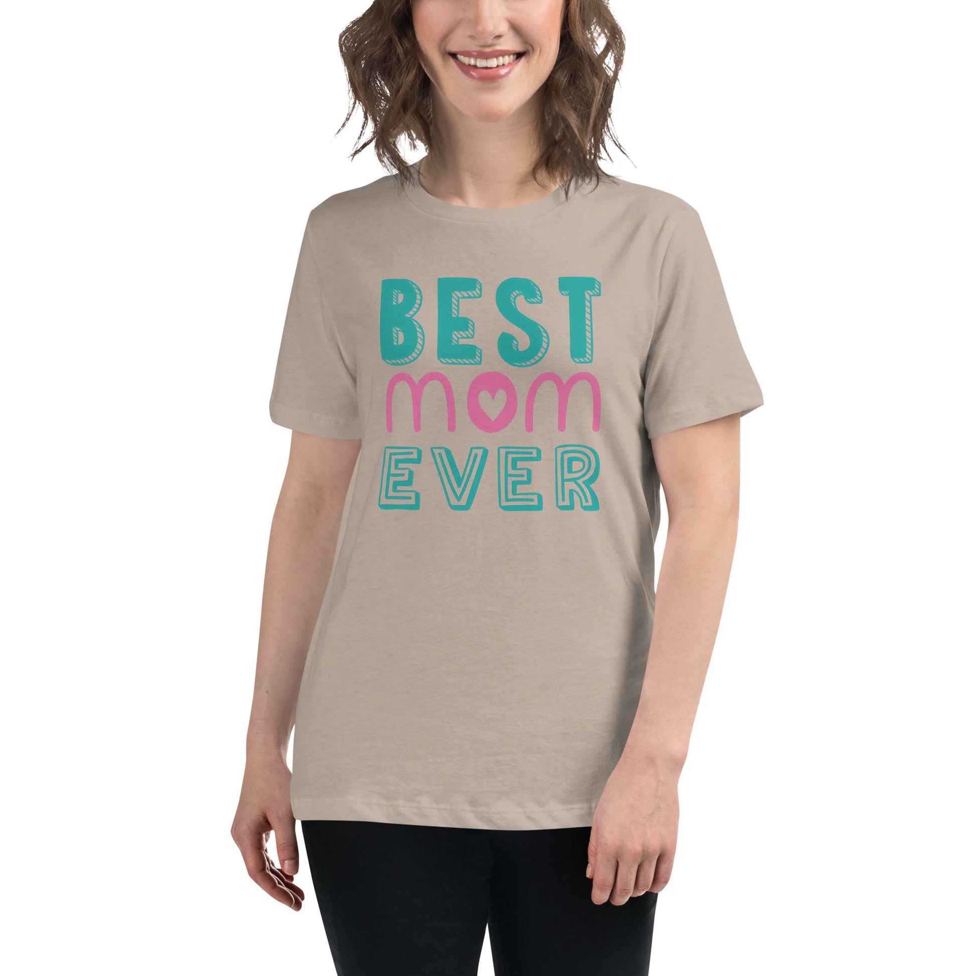 Women with stone Tshirt with text best MOM Ever